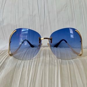 70’s Look gradient blue Sunglasses w. Curved legs